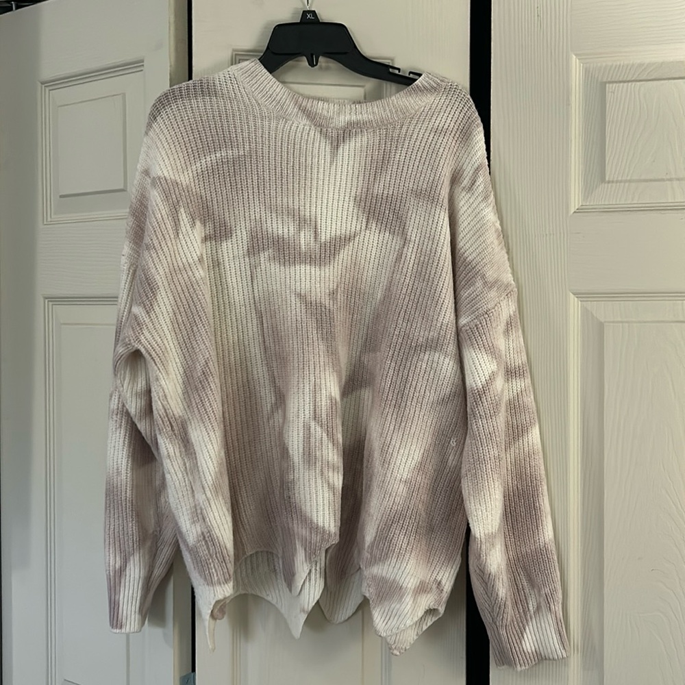 Shein white and purple sweater